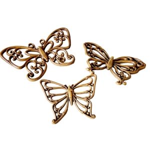 Homco Set of 3 Graduated Vintage Butterflies Wall Hangings Made in USA